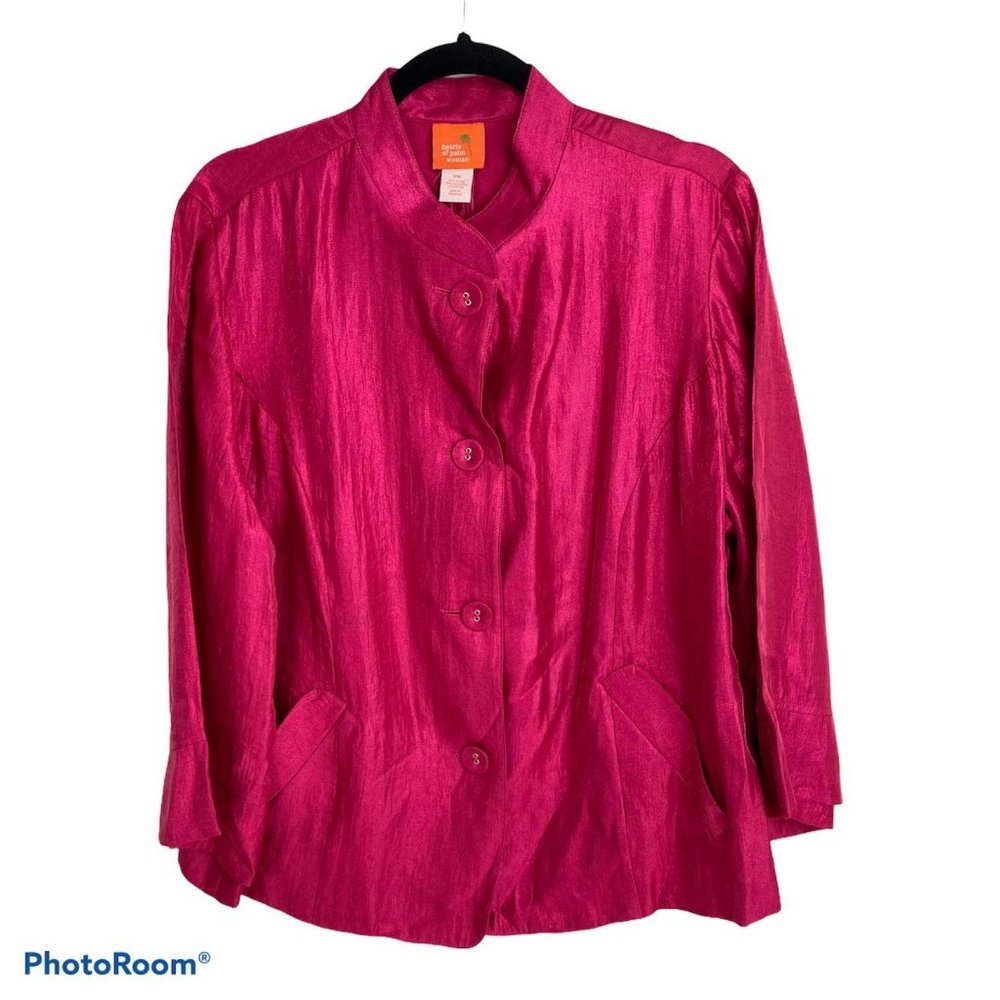 Hearts of Palm Woman Pink Button Up Blouse 16W